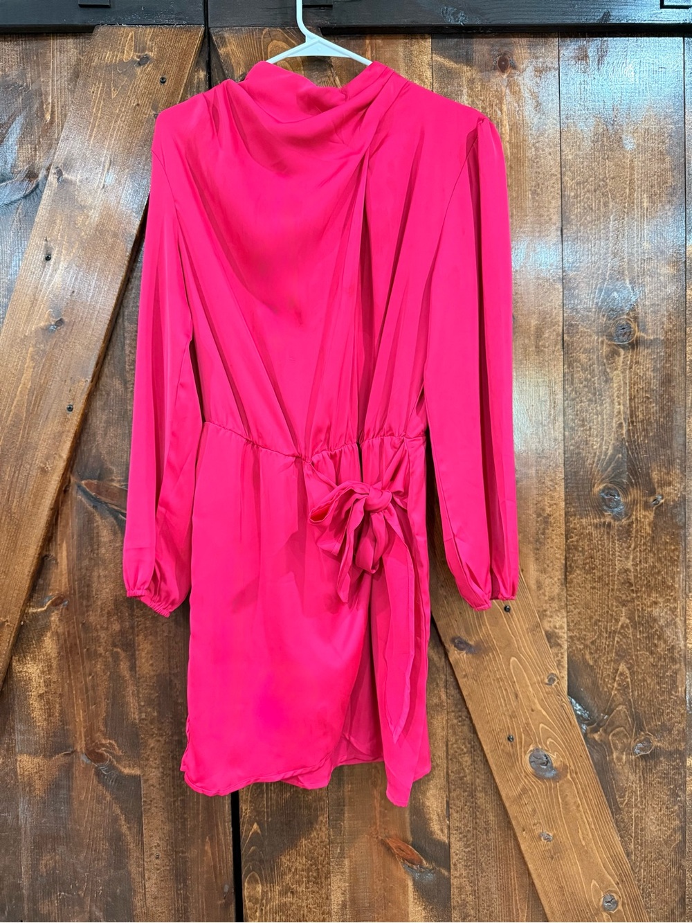 Hot Pink Mini Dress with Tie Waist